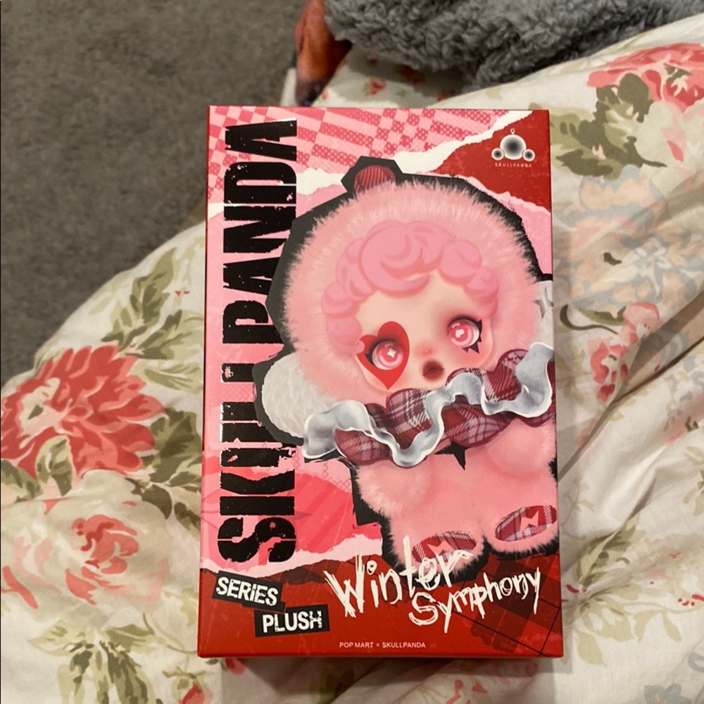 Pink and Red Skull Plush Doll